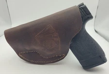 Leather In The Waistband Concealed Carry Holster RH for S or M Semi-Automatic.