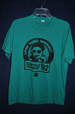 Vtg '90s 1992 Look Who's walking Teamwalk Piedmont green t shirt L Single Stitch