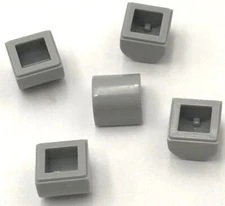 Lego 5 New Light Bluish Gray Slope Sloped Curved 1 x 1 x 2/3 Double Pieces