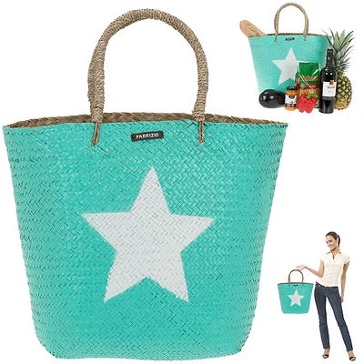 Korb Einkaufskorb Dekokorb Fabrizio Motion Color Palmblatt 55143 Star Türkis
