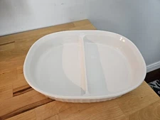 CorningWare FRENCH WHITE 11" Oval CASSEROLE/SERVING DIVIDED BOWL MC-6-B no lid