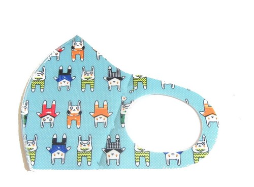 Reusable Face Mask - Cat Print Teen Washable Fabric Face Cover - Picture 2 of 9