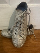 silver glitter low top converse chuck taylor womens's 8 men's 6 EUR 39