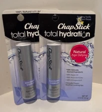 Lot of 2 Chapstick Hydration Natural Age Defying Soothing Vanilla Lip Care-Fast