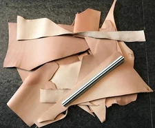 1 Lb. veg tanned scrap leather 4 to 10oz veg tan remnants NATURAL COLOR