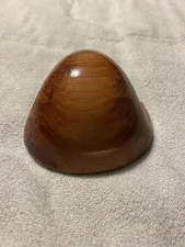 Small shiny Wooden Clam Bowl Measuring About 5 X 4 1/2“