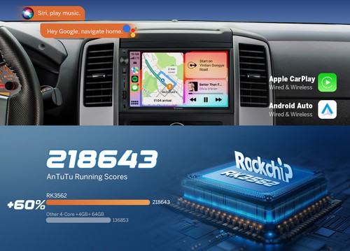 7" Android 14 4+64G Apple CarPlay GPS Navi TouchScreen Navigator Autoradio Radio - Bild 4 von 23