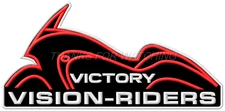 VICTORY VISION RIDERS EMBROIDERED PATCH 4-1/4" x 2" IRON/SEW ON MOTORCYCLES V2