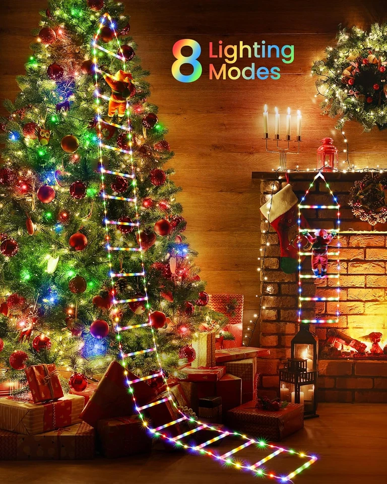 Toodour LED Christmas Lights - 10Ft Christmas Decorative Ladder Lights with Sant - Image 3 of 4