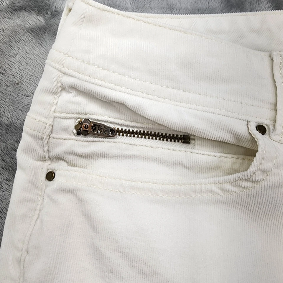 Calça Chico's Feminina 0.5 S/6 Veludo Elástico Branco Cintura Média Fina Perna Reta - Imagem 2 de 4