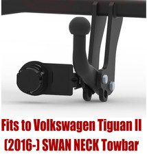 Swan Neck Tow Bar For Vw Tiguan Ii 2016-2024 13 Pin Bypass Relay Kit - V170.