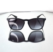 Authentic Ray-Ban "Chris" Sunglasses Matte Black Rubberized Gradient RB4187