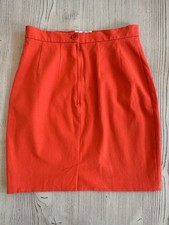 Vintage Valentino Red Orange Mini Skirt Sz 42 XS 2 Italy Pug Oliver designer 90s