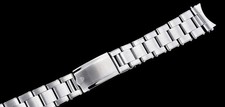 Vintage Style Brushed Stainless Steel 19mm Riveted Watch Strap Bracelet.