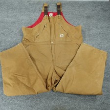 Carhartt Insulated Overalls Mens 50x30 Brown Quilt Lined Workwear Bib Pants USA
