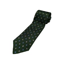 BROOKS BROTHERS  346  Pure Silk Men  s Neck Tie - Green Geometric - Made In USA