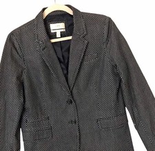 J Crew Schoolboy Blazer Indigo Polka Dot Preppy Academia Classic Women  s Sz 10