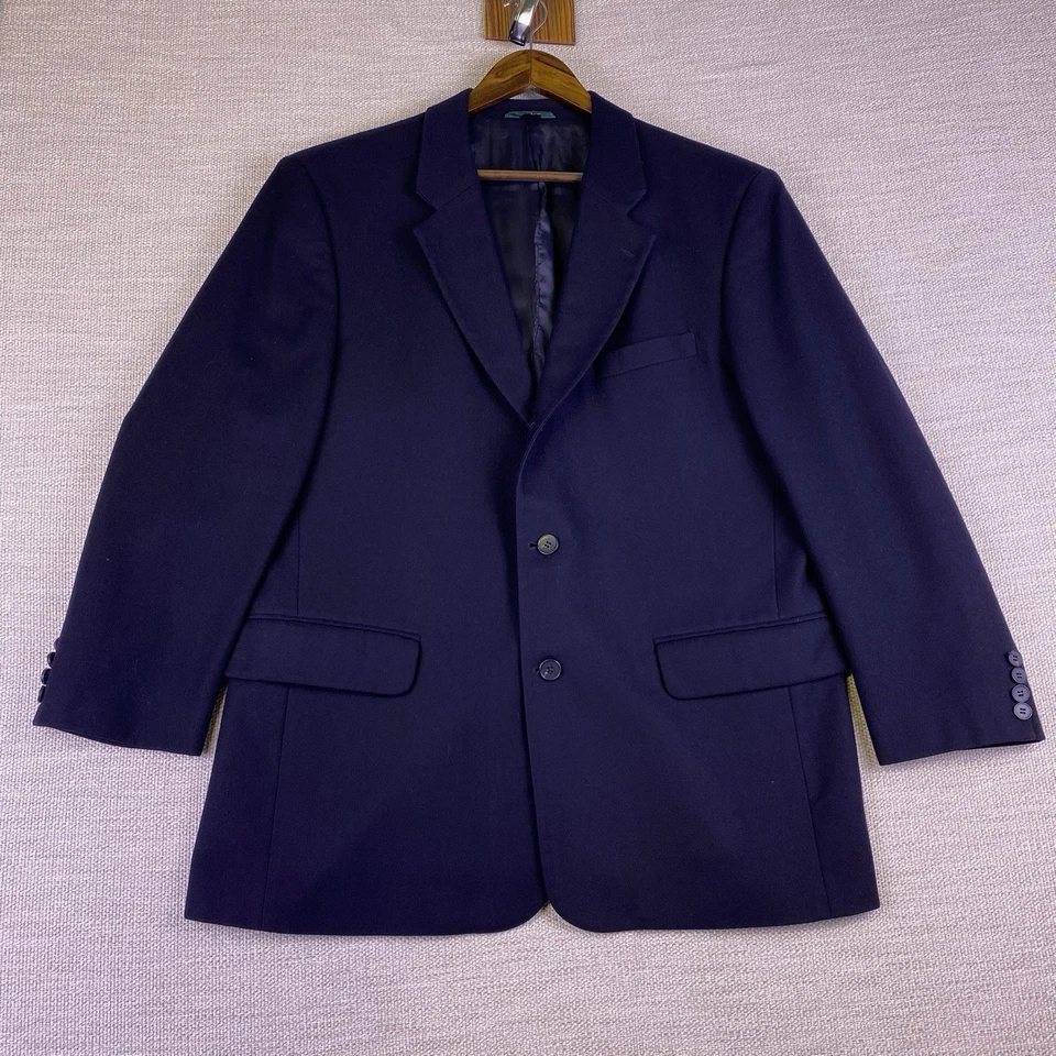 Blazer J Crew Oarsman 42R para Hombres 3/2 Franela Lana de Cordero Cachemira Azul Marino Preppy Usado en Excelente Condición Foto 2 de 4