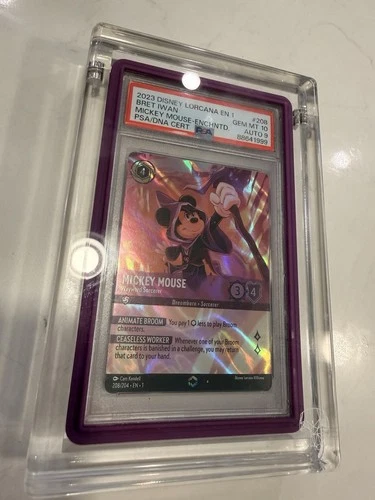 Disney Lorcana 2023 Mickey Mouse Wayward Sorcerer Enchanted PSA 10 Signed🚨🚨🚨