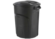 Rubbermaid 2179385 Roughneck 20 Gallon Non-Wheeled Vented Trash Can w/ Lid Black