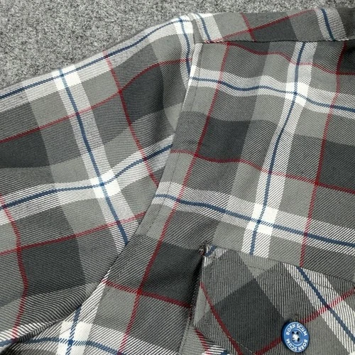 Born Scum Count Me Out Flannel Shirt Mens Small Gray Plaid Long Sleeve image 7