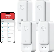 SwitchBot Smart Water Leak Detector, 100dB Adjustable Alerts & App Alerts 4 Pack