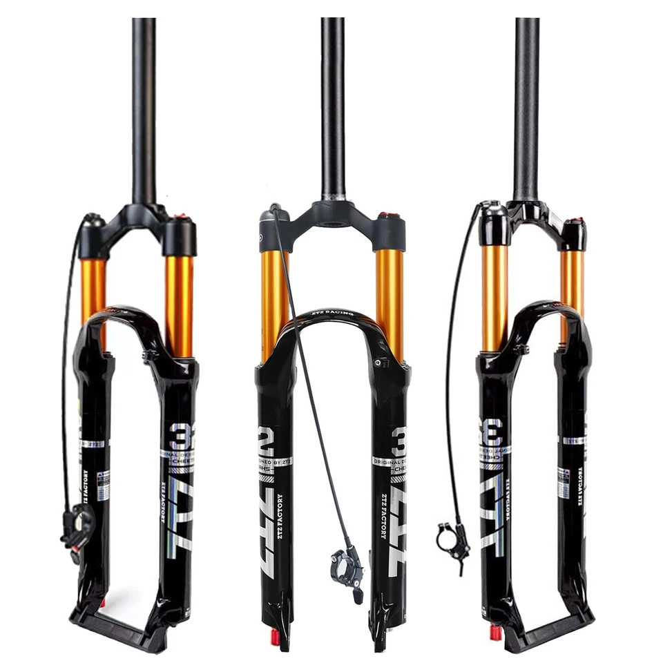ZTZ 26/27.5/29" Air Suspension Fork 120mm Travel Rebound MTB Bike Forks 9mm QR - Image 3 of 4