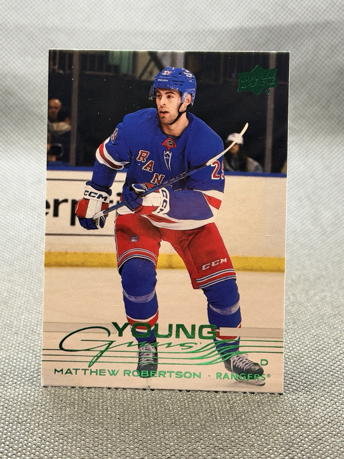 2025-26 Upper Deck Series 1 Matthew Robertson HOLIDAY YOUNG GUNS #239 Rangers RC
