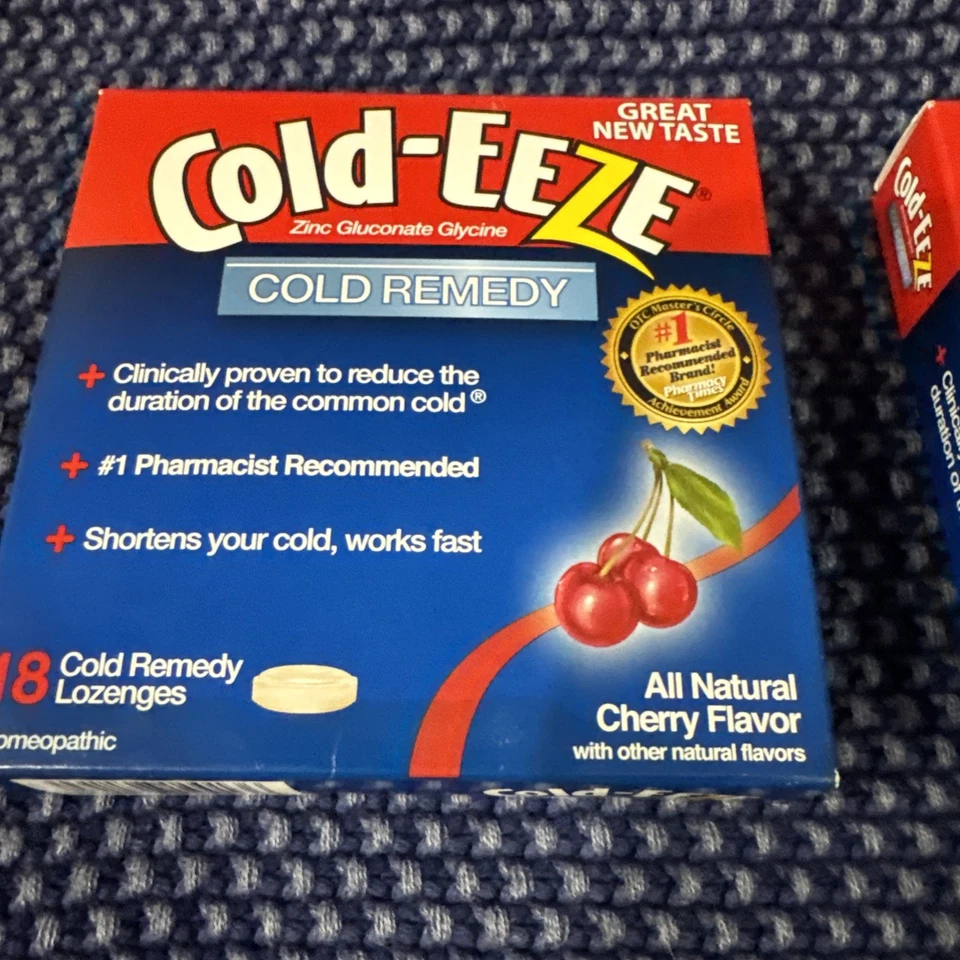 Lote de 2 pastillas Cold-Eeze Cold Remedy Wild Cherry 18 unidades por caja Foto 2 de 4