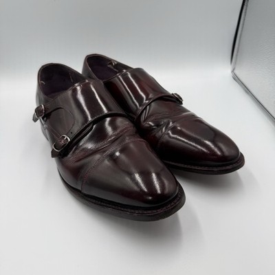Samuel Windsor Mens 13 Burgundy Double Monk Strap Polished Leather