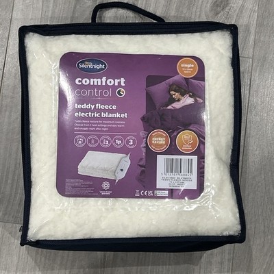 SilentNight Teddyfleece elektrische Unterdecke Einzelbett 72 x 135 cm hitzegeeignet