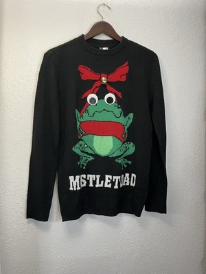 Divided by H&M Mistletoad Googly Eye Toad Jingle Bell Christmas Sweater X-Small