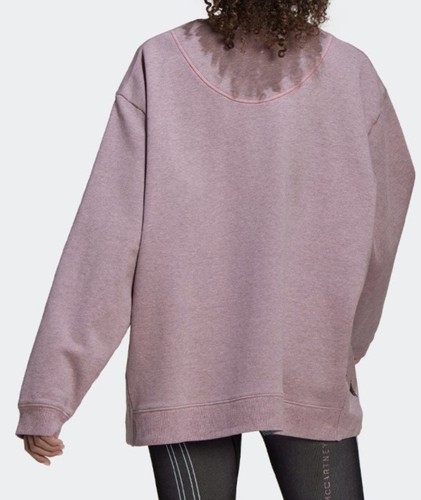 Felpa Adidas Stella McCartney grande rosa cotone girocollo oversize HB7409 - Foto 2 di 15