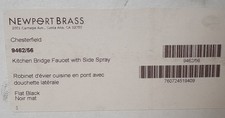 Newport Brass 9462/56 Bridge Kitchen Faucet w/ Sidespray - Flat Black