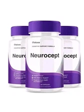 (3 Pack) Neurocept Nootropic All Natural Formula Brain Supplement 180 Capsules