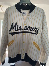 Vintage Missouri Baseball Dugout Felco Pinstripe Jacket Letterman XL Made In USA