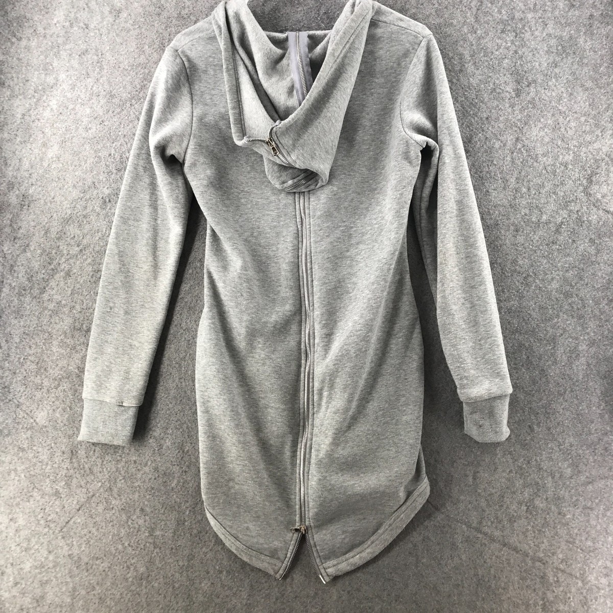 Red Fox Sweatshirt Dress Womens Medium Gray Hooded Fleece