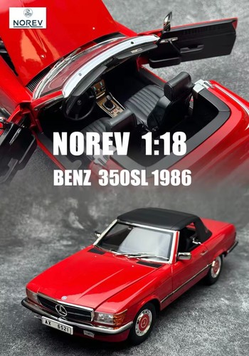 1/18 Norev 1986 Benz 350SL Alloy Car Model (Red)