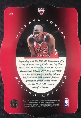1996 MICHAEL JORDAN SPx #R1 - RECORDBREAKER - HOLOVIEW STANZSCHNITT - Bild 2 von 2