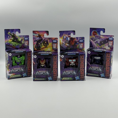 Transformers Legacy Core Class Set Optimus Prime Shockwave,m Megatron Iguanus
