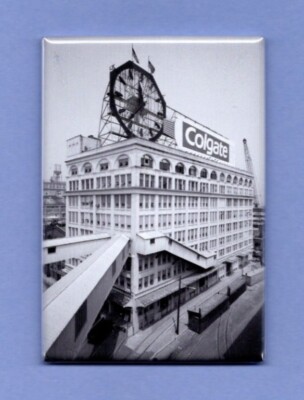 COLGATE CLOCK *2X3 FRIDGE MAGNET* HISTORICAL PLACE JERSEY CITY NEW HUGE OCTAGON
