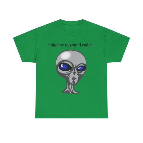 "Take me to your Leader"" - Camiseta unisex de algodón pesado-ET, ¡Camiseta Alien!!¡! - Imagen 2 de 9
