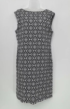 NWT Boden Women’s Sleeveless Jersey Cotton Black White Shift V-Back Dress Sz 8L