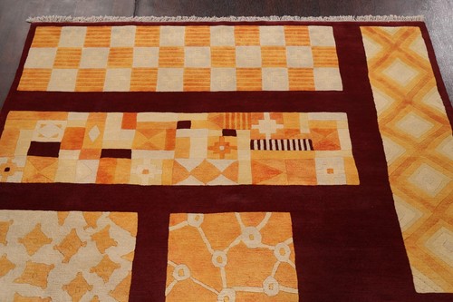 Exquisite Nepalese Indian Wool Rug Bedroom 6x8 ft Red Carpet - Picture 13 of 22