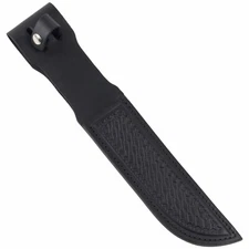 Black Basketweave Leather Straight Fixed Blade Knife Sheath 7" Blade