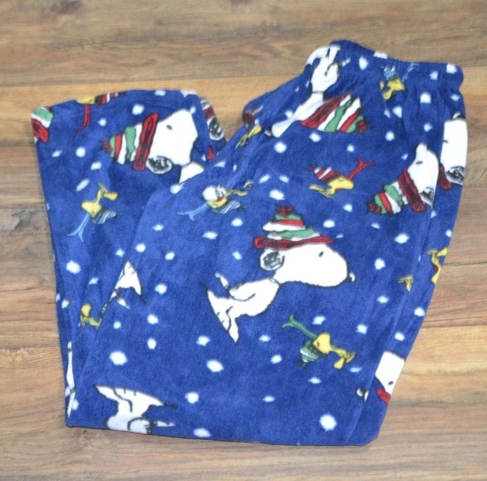 SNOOPY WOODSTOCK FLEECE LOUNGE PANTS Briefly Stated PJ Bottoms Peanuts