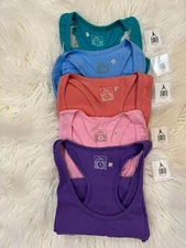 Sexy Basics Womens Racerback Tank Top T-shirt Activewear  Workout SM NWT 5 Pack