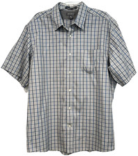 Eddie Bauer Wrinkle Free Relaxed Fit Plaid Button Up Shirt Short Sleeves Mens XL