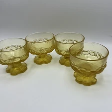 Fosteria Franciscan Mid-Century Brutalist Glass Compote Dishes, Set of 4