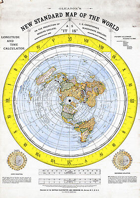 gleasons new standard map of the world 1892 1892 Flat Earth New Standard Map Of The World Alexander Gleason gleasons new standard map of the world 1892